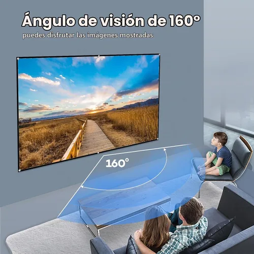 Vista 3 de Docooler Pantalla de proyector, pantalla de proyección plegable 16:9 de 80 pulgadas, pantalla de proyección plegable duradera para montaje en pared