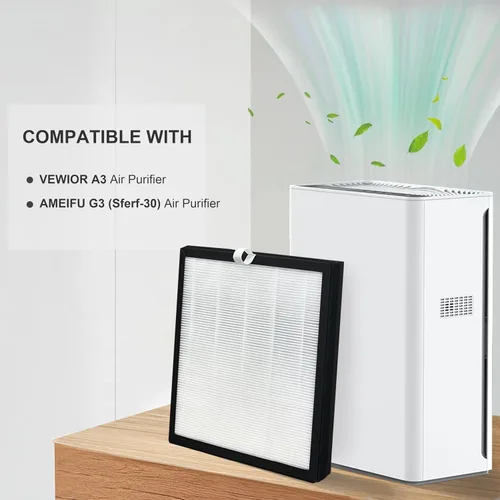 Vista 2 de Paquete de 2 filtros de repuesto G3 A3, compatibles con AME=EU G3 (Sferf-30) y VEWIOR A3 A3N purificador de aire y Tailulu HQZZ-260 para humo