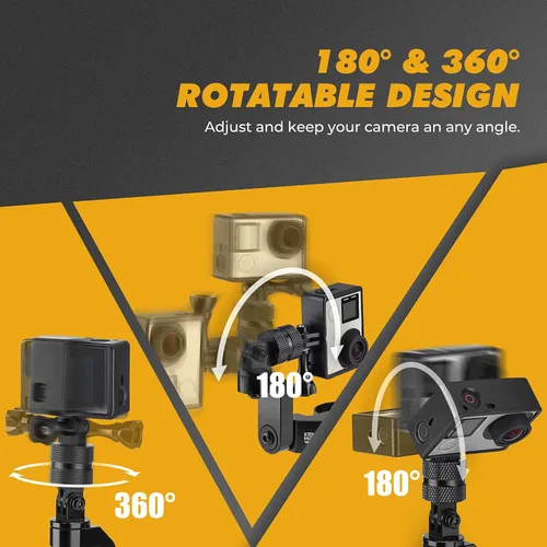 Vista 2 de KEMIMOTO Soporte de cámara UTV ATV multiajustable compatible con RZR Roll Bar Mount 1.65"-2" Soporte de jaula de rollo de aluminio 360 acción