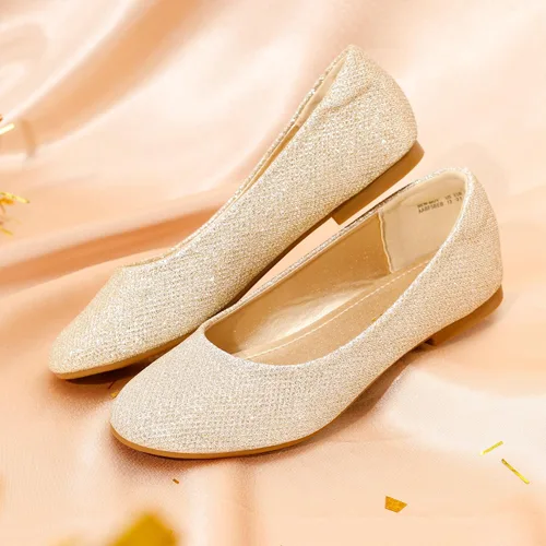 Vista 2 de DREAM PAIRS Zapatos de vestir para niñas, zapatos planos de bailarina para bodafiesta
