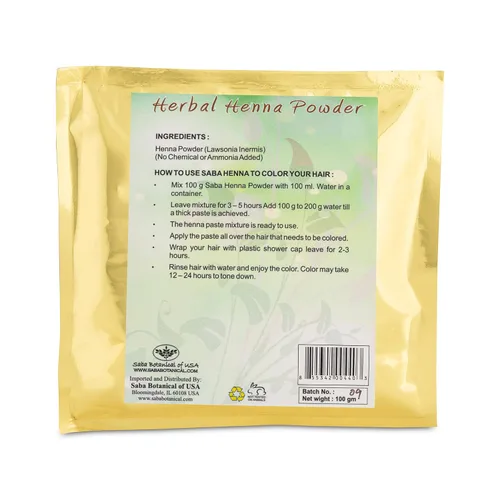 Vista 2 de Polvo de henna herbal, tratamiento capilar 3.53 oz