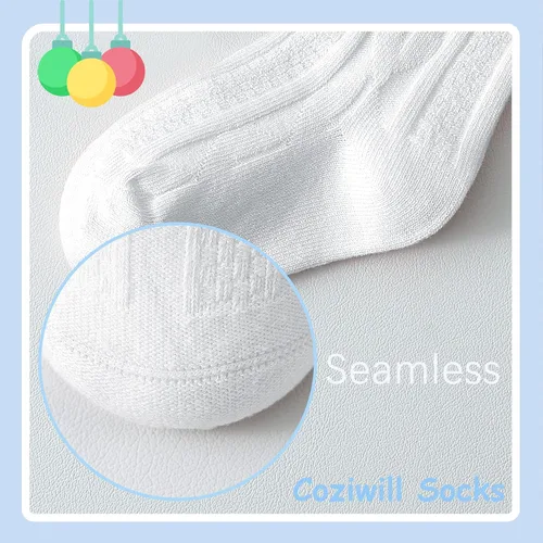 Vista 4 de Calcetines hasta la rodilla para bebé recién nacido, calcetines de tubo para niños, calcetines de punto trenzado, medias altas hasta la rodilla