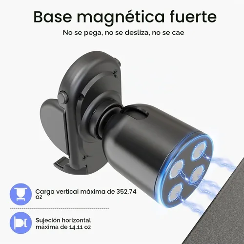 Vista 4 de MiiKARE Soporte magnético dual para teléfono MagSafe, negro
