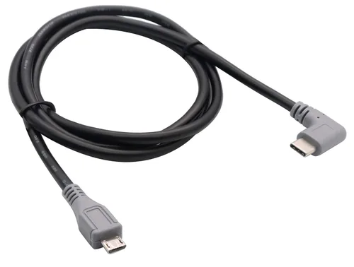 Vista 6 de Cable extensor USB micro a tipo C de 90 grados USB 2.0 tipo C macho a micro 2.0 macho de sincronización de datos y cable de carga para MacBook