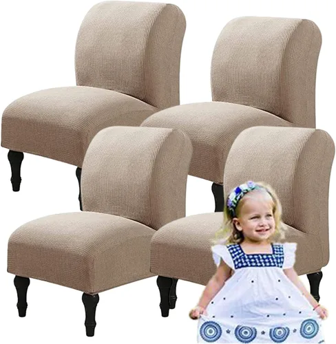 Vista 64 de Fundas elásticas para silla sin brazos, extraíbles y lavables, de elastano jacquard sin reposabrazos, protector de muebles para sala de estar, Verde