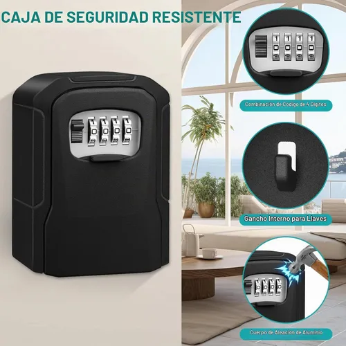 Vista 2 de Caja de bloqueo de llaves, caja de seguridad de montaje en pared