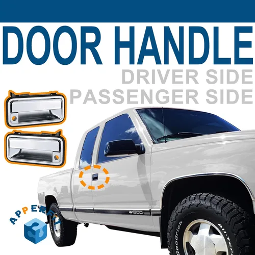 Vista 4 de APPERFiT Manija de Puerta Externa Completamente Metálica (Cromada) Compatible con 1995-2000 Chevrolet Chevy Tahoe Suburban C1500 C2500 C3500 K1500