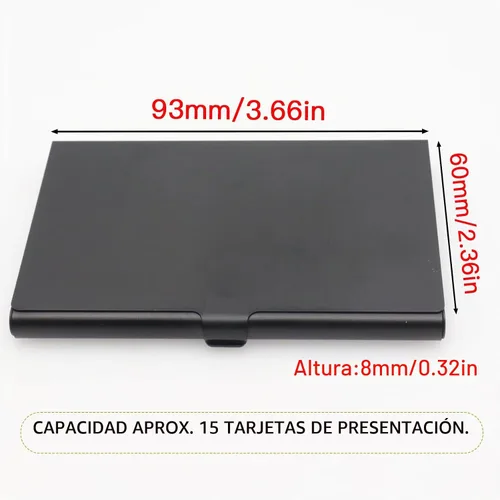 Vista 2 de Paquete de 2 portatarjetas de visita de aluminio negro Slim Flip