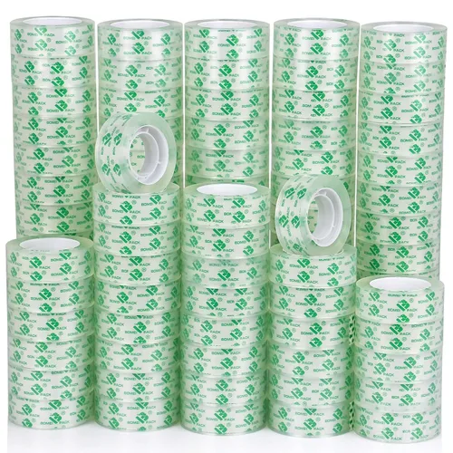 Vista 10 de BOMEI PACK Cinta transparente transparente, 20 rollos de cinta de papelería, repuestos de cinta transparente de 3/4 x 1000 pulgadas, cinta