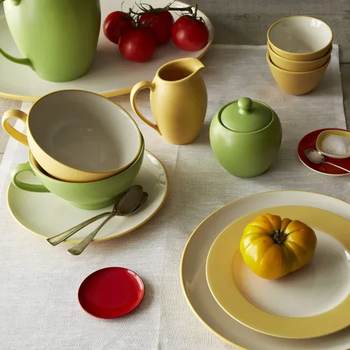 Vista 5 de Noritake Colorwave Mostaza Juego de 4 platos llanos Coupé, 10-1/2