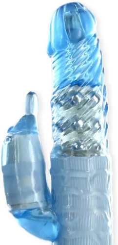 Vista 2 de LeLuv Conejo Vibrador Toadstool Tip Eje Remolino Silencioso Azul