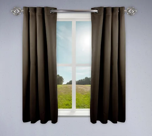 Vista 8 de Rod Desyne Cortina opaca con aislamiento térmico para ventana con ojales de metal, 52 x 63 pulgadas, color verde, 1 panel