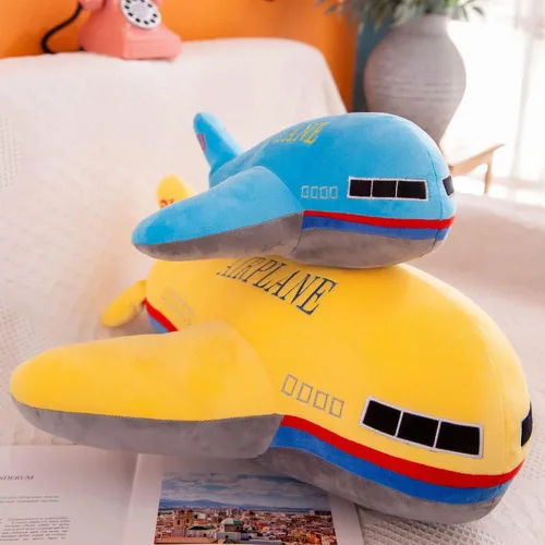 Vista 6 de Juguete de peluche de 15.7 pulgadas, almohada de peluche de avión, cojín suave de avión de juguete, bonita decoración de guardería y juguete