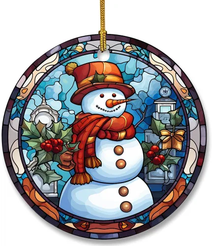 Vista 16 de Adorno de cerámica divertido - Papá Noel travieso y ciervo "Deseo que no te traiga nada más que una feliz Navidad" - Adornos para el hogar, adorno