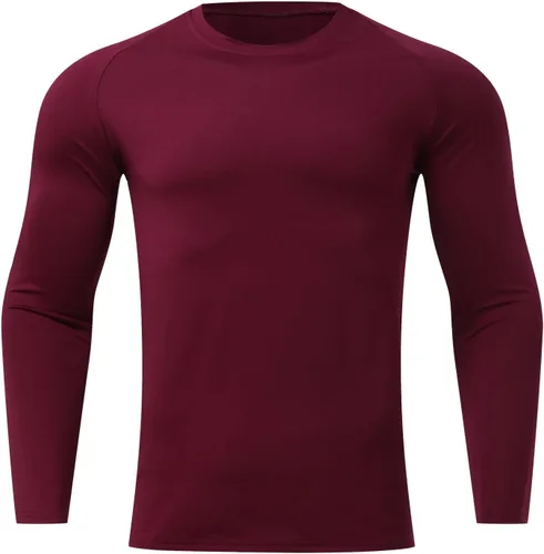 Vista 90 de Camisas de compresión atléticas de manga larga para hombre, capa base, camisa de entrenamiento atlético, camisas de compresión, camisetas deportivas