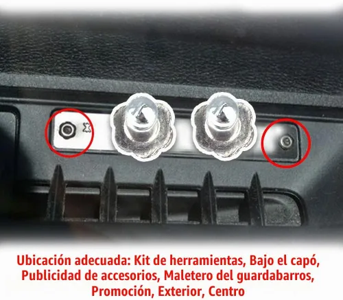 Vista 4 de 1 par de remaches universales NOS Dash Rosette acero inoxidable para Ford Chrysler AMC VIN etiqueta de puerta