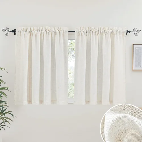 Vista 79 de RYB HOME - Cortinas de lino texturizado semitranslúcidas, privacidad media, filtro de luz, decoración de ventana para dormitorio/baño/sala de estar