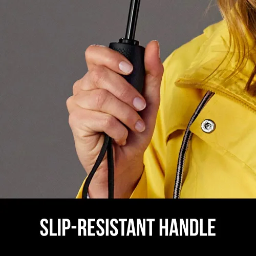 Vista 7 de Gorilla Grip Paraguas compacto resistente al viento para lluvia, apertura y cierre automático con un solo clic, varillas de fibra de vidrio