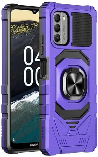 Vista 2 de GW USA - Funda para Nokia C110 con protector de pantalla de vidrio templado [grado militar] anillo de montaje en coche con función atril a prueba