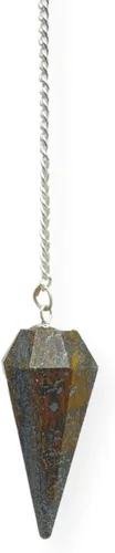 Vista 74 de WholesaleGemShop Péndulo facetado de cristal de piedras preciosas naturales