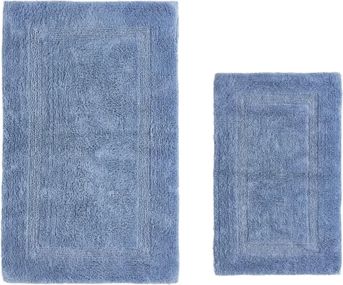 Vista 532 de Better Trends - Juego de 2 alfombras de baño 100% algodón, extra suaves, con borlas, de 17" x 24", alfombra de baño superabsorbente y reversible