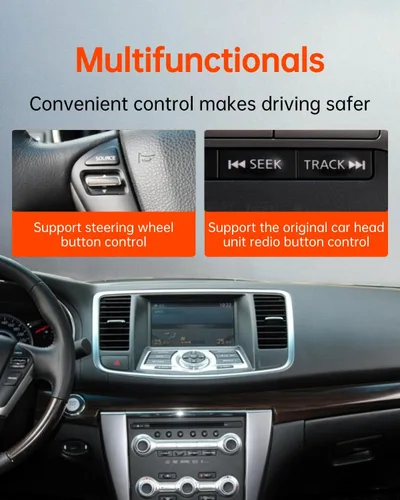 Vista 4 de Adaptador USB Bluetooth 5.3 para Coche Compatible con Infiniti, Nissan, GMC, Chevy, Honda, Ford, Mazda Conector de Interfaz de Música Receptor