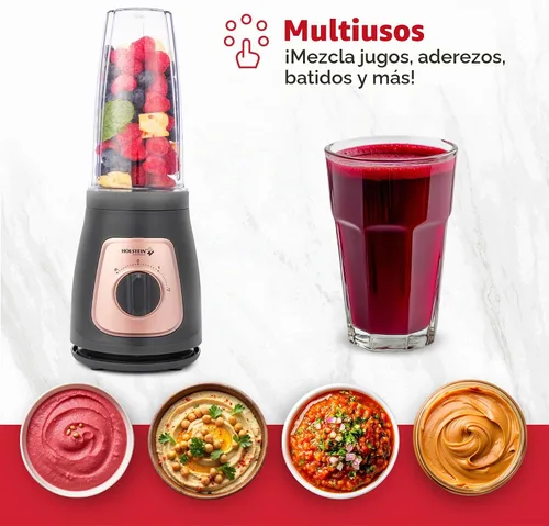 Vista 7 de Holstein Housewares Licuadora personal – Tarro de viaje de 25 onzas, perilla de dos velocidades con función de pulso, cuchillas de acero inoxidable