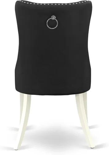 Vista 11 de East West Furniture SUDA5-LWH-12 - Juego de mesa de comedor de 5 piezas, incluye una mesa de cocina redonda con gotas y estantes y 4 sillas de tela