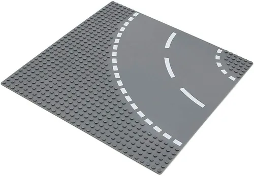 Vista 3 de Kit de bloques de construcción clásicos de carretera City Street Curve Road de 10 x 10 pulgadas, placa base de ciudad para ladrillos
