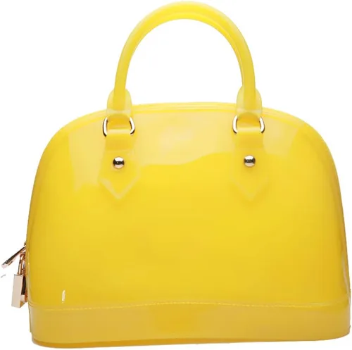 Vista 2 de Bolso de mano de gelatina de color caramelo de señora, bolso de mano de concha, bolso de hombro cruzado con asa superior