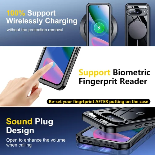 Vista 5 de SPIDERCASE para Google Pixel 10 Funda impermeable, [Protección contra caídas de grado militar de 12 pies] [Resistencia al agua IP68]