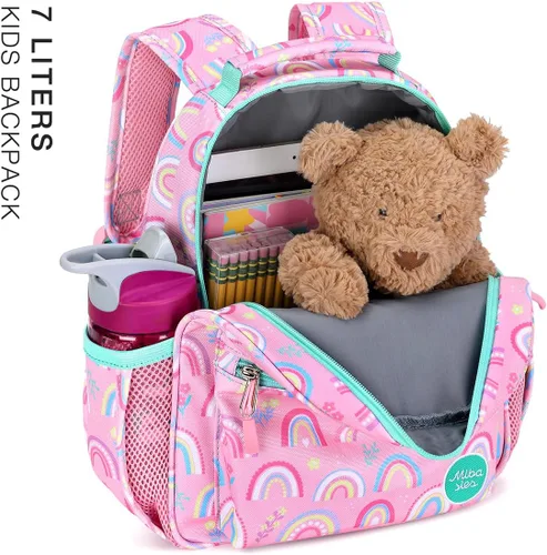 Vista 5 de mibasies Mochila escolar para niñas y niños, mochila escolar para preescolar y primaria.., Arco iris, Mochilas Daypack