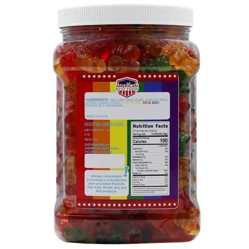 Vista 2 de Gomitas arcoíris de colores surtidos, tarro (3 lb) (oso surtido)