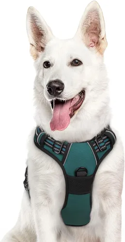 Vista 63 de Eagloo Arnés para perro pequeño, sin tirones, chaleco de servicio con tiras reflectantes y asa de control, ajustable y cómodo para caminar, arnés