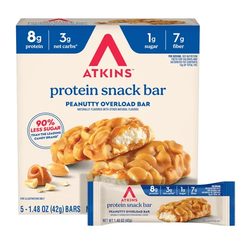 Vista 12 de Atkins Galletas de proteína crocantes, 305405, Peanut Butter, 1