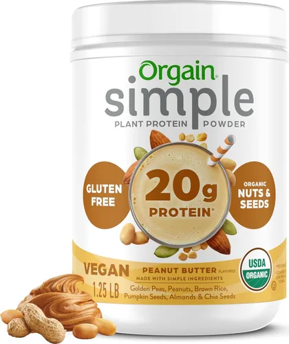 Vista 12 de Orgain Proteína simple vegetal orgánica en polvo, 1.25 libras Plant based protein made with less ingredients, no artificial sweeteners, gluten