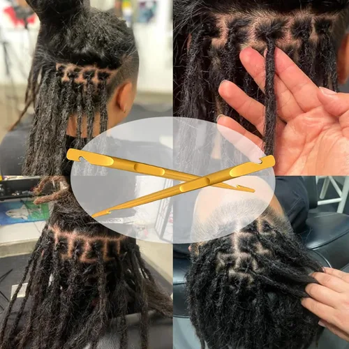 Vista 6 de Herramienta de entrelazado, para rastas Microlock, herramientas de reapriete sin esfuerzo para rastas y hermanas, peinados, agujas de ganchillo