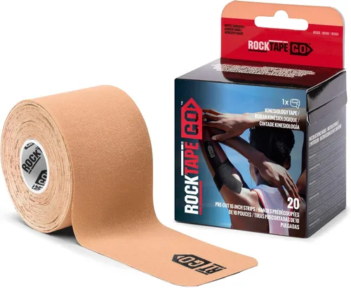 Vista 15 de RockTape Go Cinta adhesiva de kinesiología precortada extra adhesiva (beige)