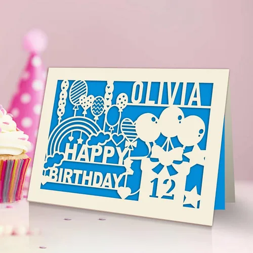 Vista 2 de EDSG Tarjetas de cumpleaños personalizadas para mujeres, hombres y niños, tarjeta de feliz cumpleaños para niñas, niños, regalo de cumpleaños