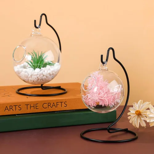 Vista 4 de Tatuo 10 piezas soportes de exhibición de adornos para Navidad, soportes para colgar adornos de bola de cristal, soportes de exhibición de terrario