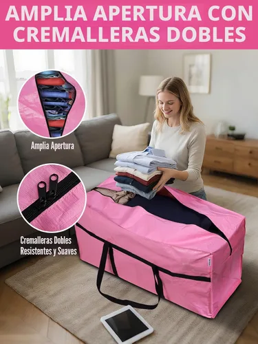 Vista 4 de WORKPRO 1 Pack Bolsa de Transporte Extra Grande de 66 Galones con Cremalleras, Asas de Transporte, Resistente, Impermeable, Maletas