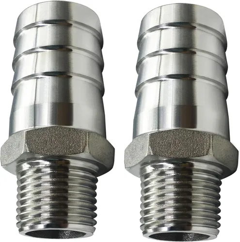 Vista 4 de Beduan Acero Inoxidable 1" Púa de Manguera a 1" Macho NPT para Ajuste de Elaboración Casera de Agua y Aire
