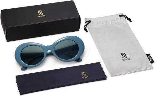 Vista 6 de SojoS Clout SJ2039, lentes de sol modelo ovalado de estilo clásico, inspirados en Kurt Cobain.