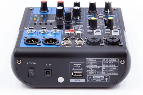 Vista 3 de EMB MX06BT 99 DSP 6-Channel Audio Mixer Consola de mezcla MP3 Sound Desk con Bluetooth