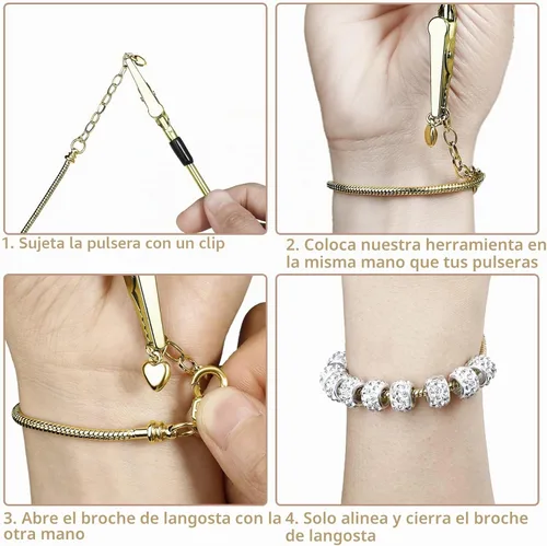 Vista 3 de 10 Piezas Cadenas de Pulsera con Dije de Cadena de Serpiente de 7.87 Pulgadas con Ayudante de Pulsera Pulsera de Serpiente Ajustable con Dije con 10
