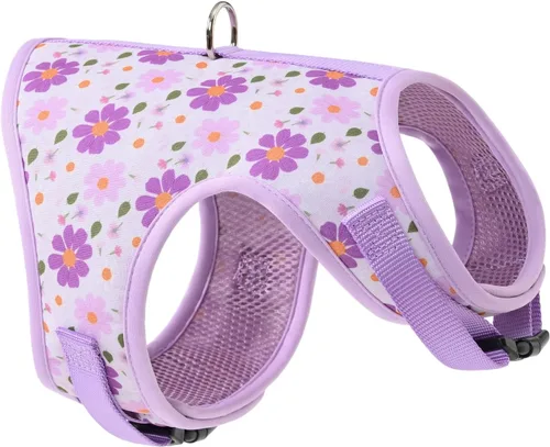 Vista 11 de Mile High Life Arnés para perro, chaleco floral de malla de aire para perros y gatos pequeños de 20 libras, fácil de poner, cierre fácil ajustable