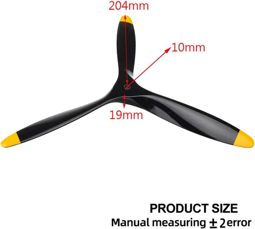 Vista 3 de Hélice RC de 3 cuchillas 16 × 10 Hélice de avión RC de madera de haya para avión de motor de gasolina