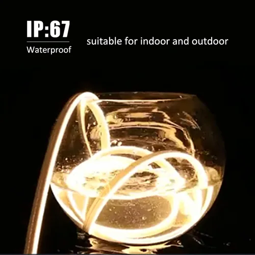 Vista 6 de DC12V 6500K - Cuerda de luz LED de neón de silicona blanca, impermeable para decoración de interiores y exteriores, letrero de bricolaje de 16.4 ft