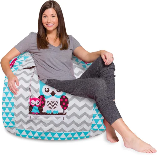 Vista 41 de Posh Beanbags - Sillón puff XL, 48 pulgadas, tela de lona para colorear - Mundo divertido Azul Rey Sólido