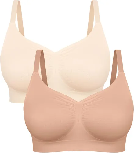 Vista 19 de FeelinGirl Bralettes para mujer con soporte, sujetadores cómodos sin aros, sin costuras, para uso diario
